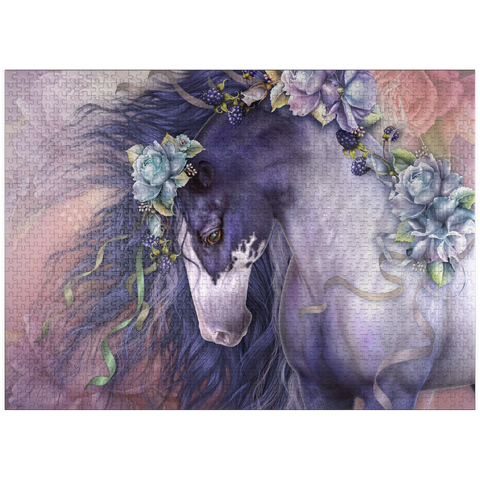 puzzleplate Spring Blossom Horse - Laurie Prindle 1000 Jigsaw Puzzle