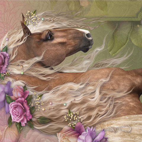 Beau Cheval Horse - Laurie Prindle 1000 Jigsaw Puzzle 3D Modell