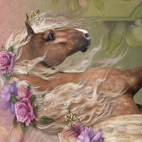 Beau Cheval Horse - Laurie Prindle 100 Jigsaw Puzzle 3D Modell