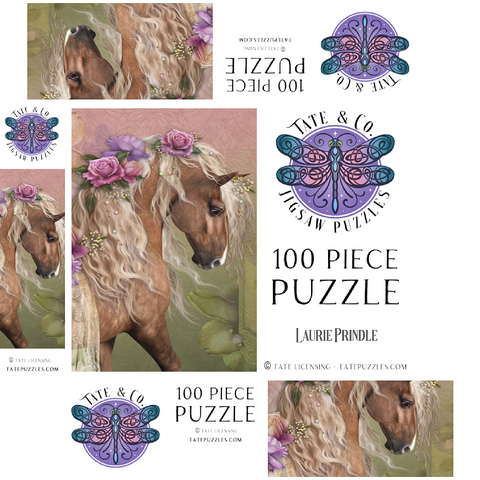 Beau Cheval Horse - Laurie Prindle 100 Jigsaw Puzzle box 3D Modell