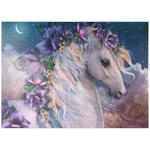 puzzleplate MoonFlower Horse - Laurie Prindle 1000 Jigsaw Puzzle