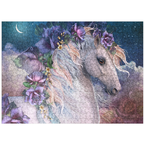 puzzleplate MoonFlower Horse - Laurie Prindle 500 Jigsaw Puzzle