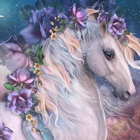MoonFlower Horse - Laurie Prindle 500 Jigsaw Puzzle 3D Modell