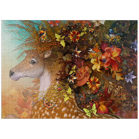 puzzleplate Forest Spirit: Fall Horse Laurie Prindle 1000 Jigsaw Puzzle
