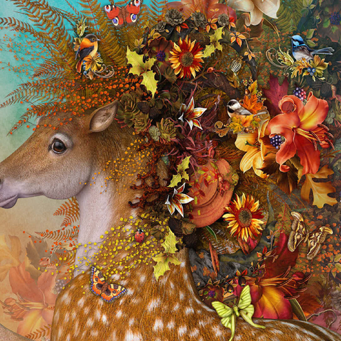 Forest Spirit: Fall Horse Laurie Prindle 100 Jigsaw Puzzle 3D Modell