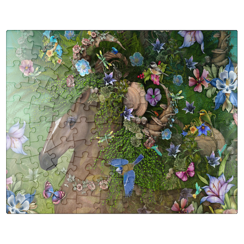 puzzleplate Forest Spirit: Summer Horse Laurie Prindle 100 Jigsaw Puzzle
