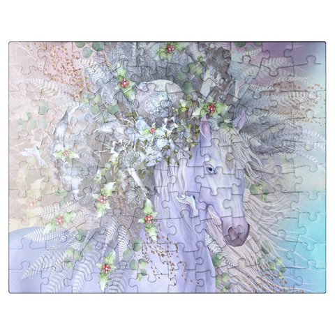 puzzleplate Forest Spirit: Winter Horse Laurie Prindle 100 Jigsaw Puzzle