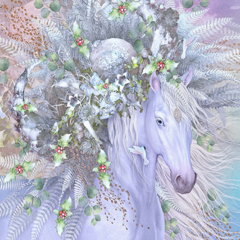 Forest Spirit: Winter Horse Laurie Prindle 100 Jigsaw Puzzle 3D Modell