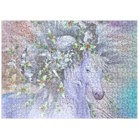 puzzleplate Forest Spirit: Winter Horse Laurie Prindle 500 Jigsaw Puzzle