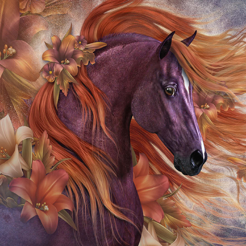 Autumn Fire II Horse Laurie Prindle 100 Jigsaw Puzzle 3D Modell