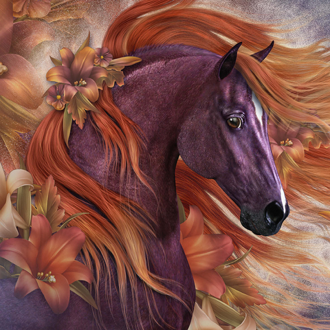 Autumn Fire II Horse Laurie Prindle 500 Jigsaw Puzzle 3D Modell