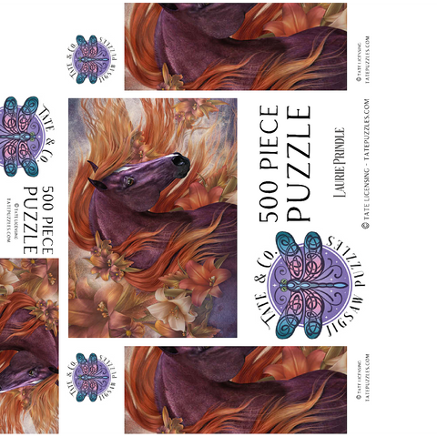 Autumn Fire II Horse Laurie Prindle 500 Jigsaw Puzzle box 3D Modell