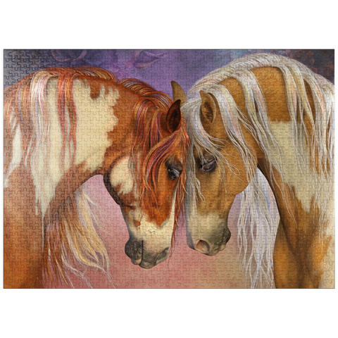 puzzleplate Two Hearts II Horses Laurie Prindle 1000 Jigsaw Puzzle