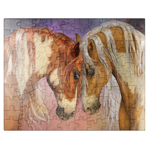 puzzleplate Two Hearts II Horses Laurie Prindle 100 Jigsaw Puzzle