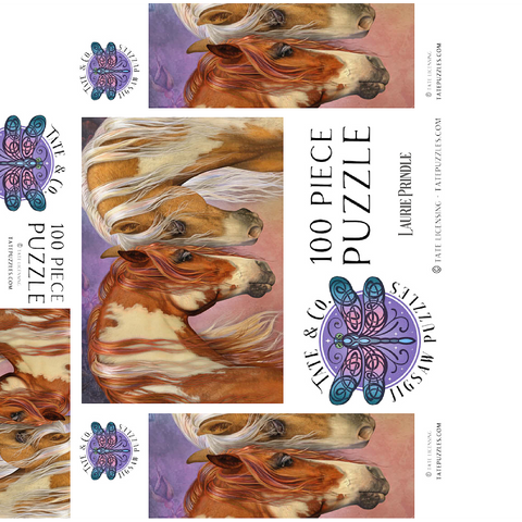 Two Hearts II Horses Laurie Prindle 100 Jigsaw Puzzle box 3D Modell