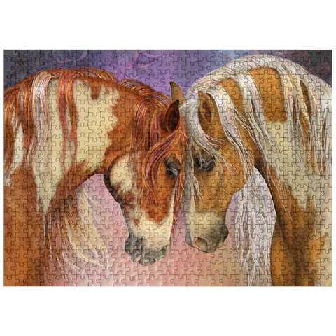 puzzleplate Two Hearts II Horses Laurie Prindle 500 Jigsaw Puzzle