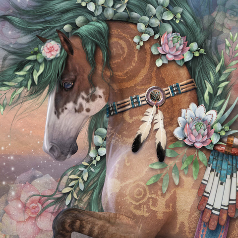 Earths Heart Horse Laurie Prindle 1000 Jigsaw Puzzle 3D Modell