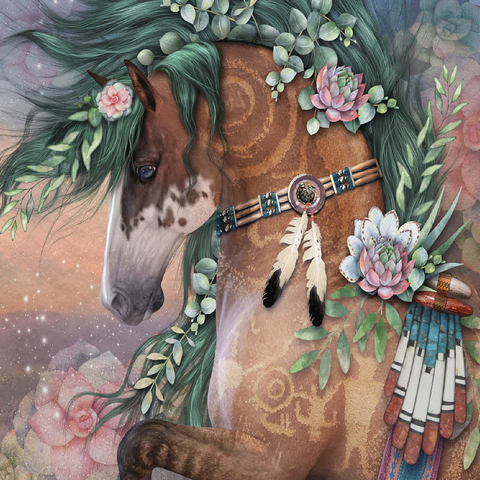 Earths Heart Horse Laurie Prindle 100 Jigsaw Puzzle 3D Modell