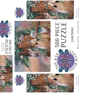 Earths Heart Horse Laurie Prindle 500 Jigsaw Puzzle box 3D Modell