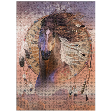 puzzleplate Native Son Native American Horse Laurie Prindle 500 Jigsaw Puzzle