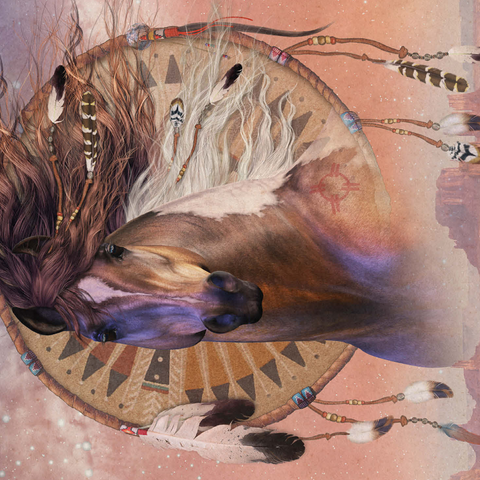 Native Son Native American Horse Laurie Prindle 500 Jigsaw Puzzle 3D Modell