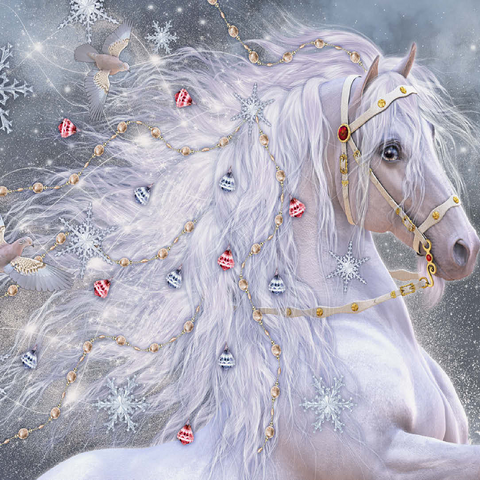 Christmas Magic Horse Laurie Prindle 100 Jigsaw Puzzle 3D Modell
