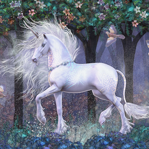 Sacred Grove Unicorn Laurie Prindle 1000 Jigsaw Puzzle 3D Modell