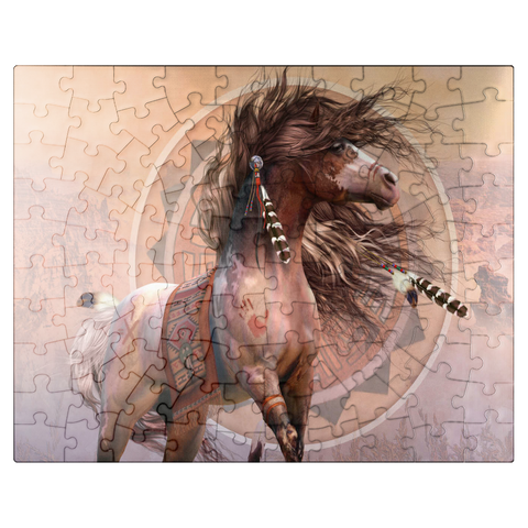 puzzleplate Spirit Warrior Native American Horse Laurie Prindle 100 Jigsaw Puzzle