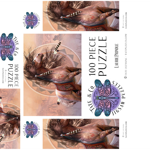 Spirit Warrior Native American Horse Laurie Prindle 100 Jigsaw Puzzle box 3D Modell