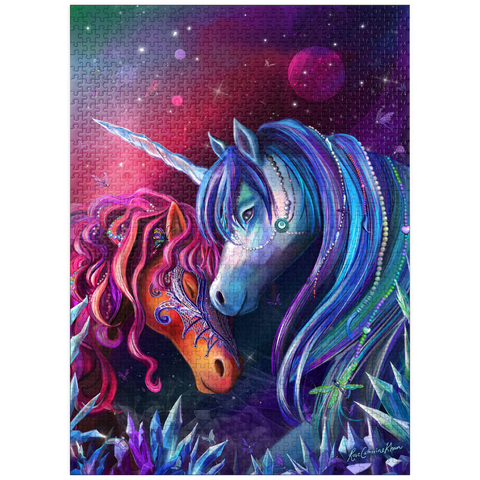 puzzleplate Crystal Garden Unicorns - Rose Cat Khan 1000 Jigsaw Puzzle