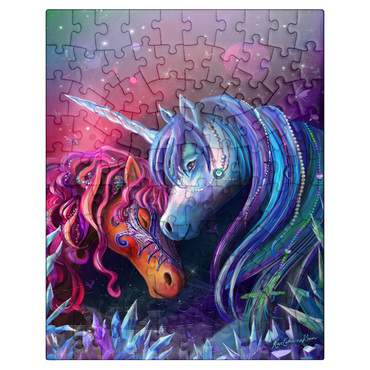 puzzleplate Crystal Garden Unicorns - Rose Cat Khan 100 Jigsaw Puzzle
