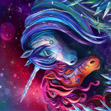 Crystal Garden Unicorns - Rose Cat Khan 100 Jigsaw Puzzle 3D Modell