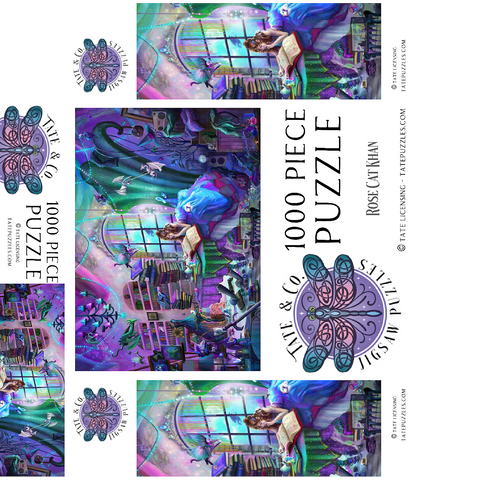 Magic Study Violet Edition - Rose Cat Khan 1000 Jigsaw Puzzle box 3D Modell