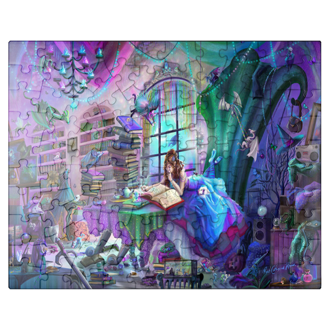 puzzleplate Magic Study Violet Edition - Rose Cat Khan 100 Jigsaw Puzzle