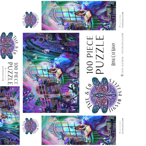Magic Study Violet Edition - Rose Cat Khan 100 Jigsaw Puzzle box 3D Modell