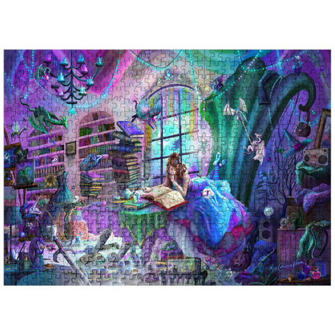 puzzleplate Magic Study Violet Edition - Rose Cat Khan 500 Jigsaw Puzzle