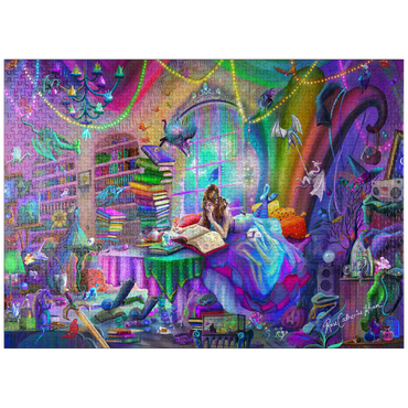 puzzleplate Magic Study Rainbow Edition - Rose Cat Khan 1000 Jigsaw Puzzle