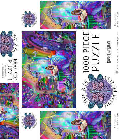 Magic Study Rainbow Edition - Rose Cat Khan 1000 Jigsaw Puzzle box 3D Modell