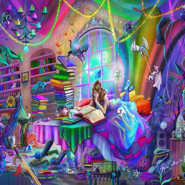 Magic Study Rainbow Edition - Rose Cat Khan 100 Jigsaw Puzzle 3D Modell