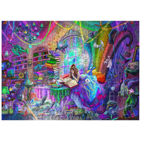 puzzleplate Magic Study Rainbow Edition - Rose Cat Khan 500 Jigsaw Puzzle