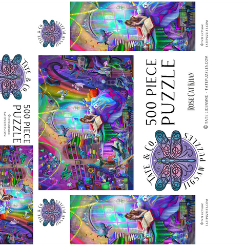 Magic Study Rainbow Edition - Rose Cat Khan 500 Jigsaw Puzzle box 3D Modell
