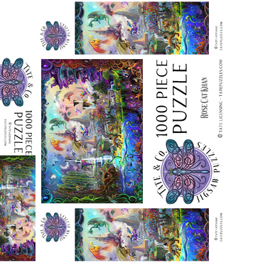 Magical Mythology - Rose Cat Khan 1000 Jigsaw Puzzle box 3D Modell