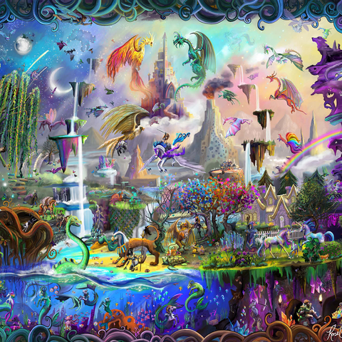 Magical Mythology - Rose Cat Khan 500 Jigsaw Puzzle 3D Modell