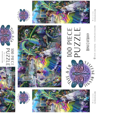 Dragon's Garden - Rose Cat Khan 100 Jigsaw Puzzle box 3D Modell