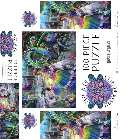 Dragon's Garden - Rose Cat Khan 100 Jigsaw Puzzle box 3D Modell