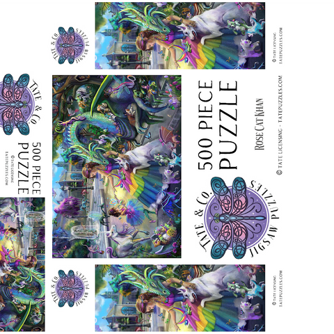 Dragon's Garden - Rose Cat Khan 500 Jigsaw Puzzle box 3D Modell