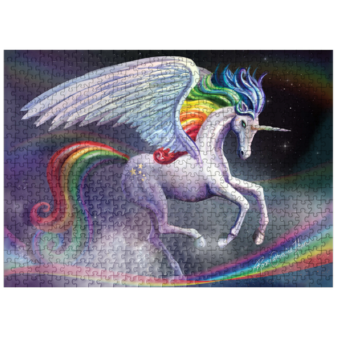 puzzleplate Rainbow Dancer Unicorn - Rose Cat Khan 500 Jigsaw Puzzle