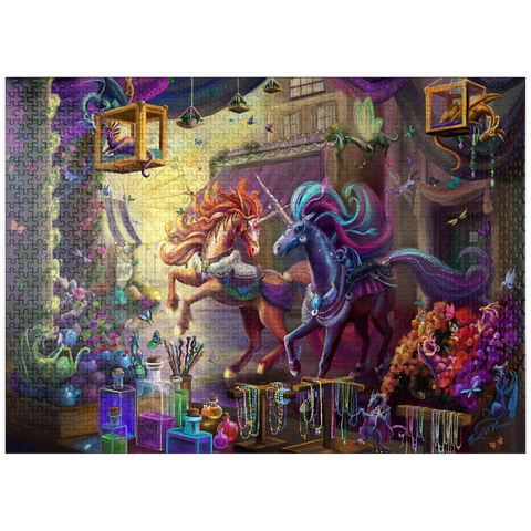 puzzleplate Twilight Unicorn Marketplace - Rose Cat Khan 1000 Jigsaw Puzzle