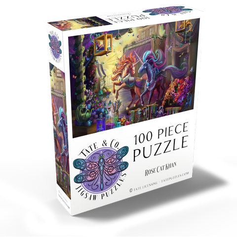 Twilight Unicorn Marketplace - Rose Cat Khan 100 Jigsaw Puzzle box view2