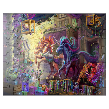 puzzleplate Twilight Unicorn Marketplace - Rose Cat Khan 100 Jigsaw Puzzle